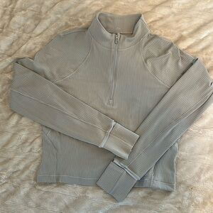 It's Rulu Ribbed Cropped Half Zip size 10